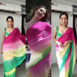 Ready to wear alia bhatt inspired pink saree